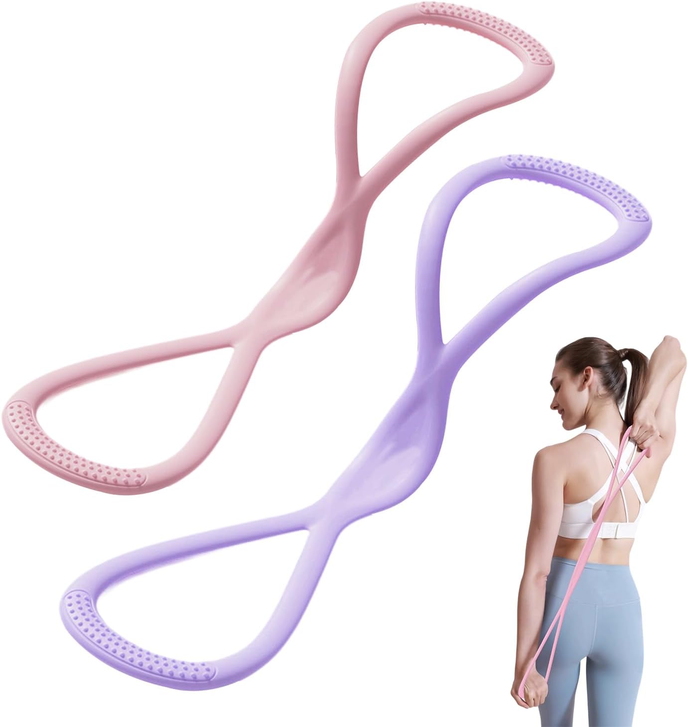 Figure 8 Resistance Band - 2 ชิ้น สายยางยืดต้านแรง 15 ปอนด์+25 ปอนด์,