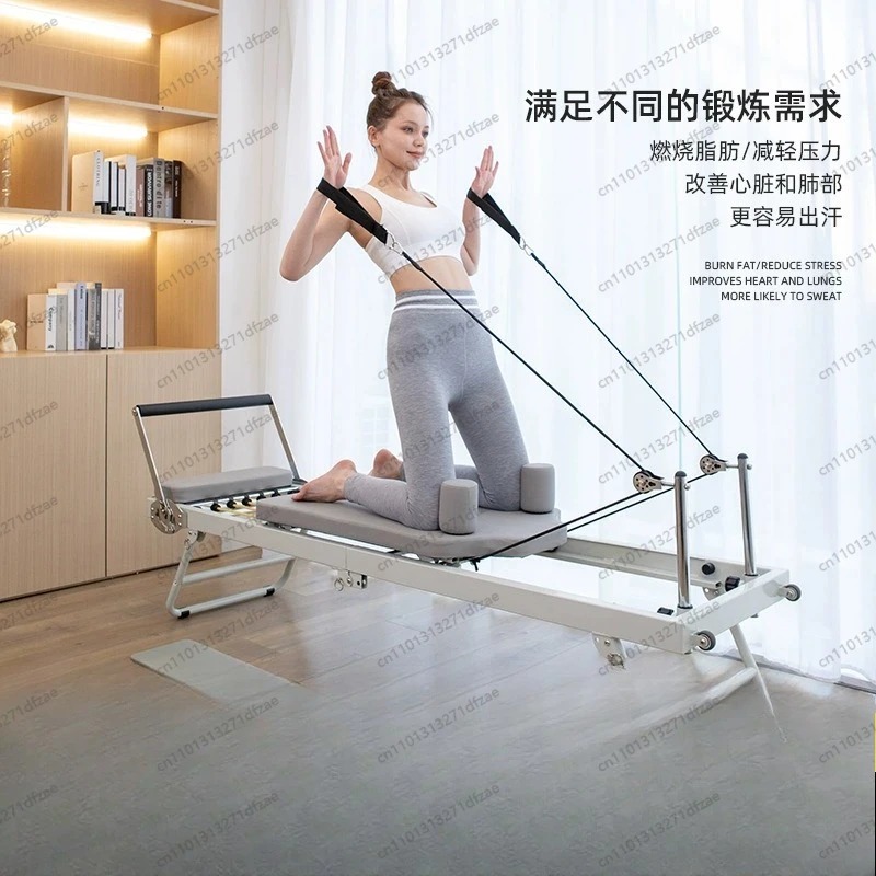 Yoga Fitness Reformer - อุปกรณ์พิลาทิส รีฟอร์เมอร์สำหรับออกกำลังกายที่บ้าน เตียงโยคะแบบพับได้ขนาดใหญ่สำหรับการออกกำลังกายลดน้ำหนัก