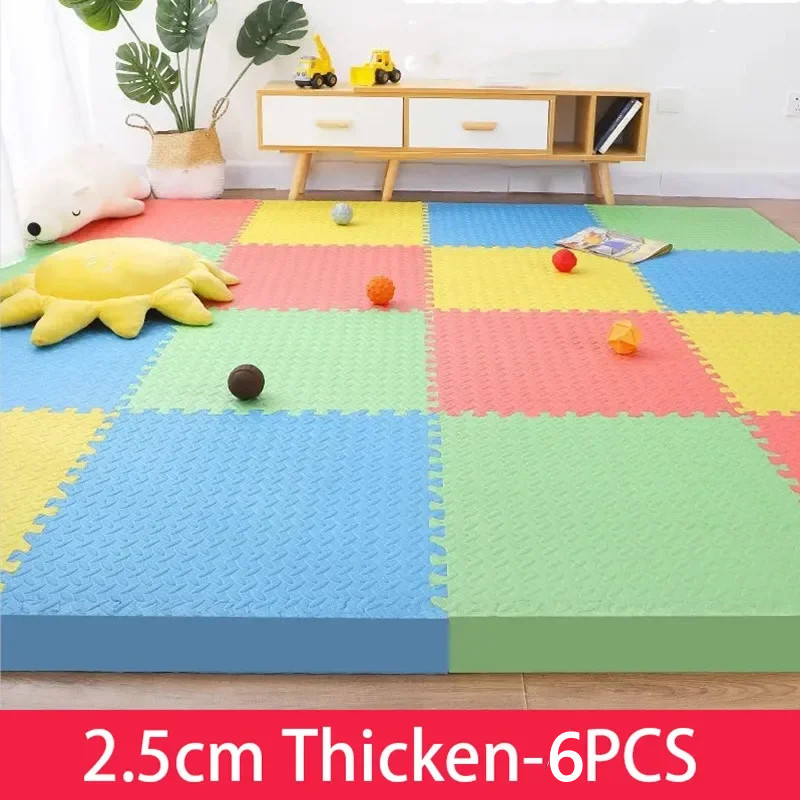 Gym Floor Mats - เสื่อออกกำลังกายสำหรับเด็กทารกเสื่อสำหรับเล่นกิจกรรมเสื่อสำหรับเสื่อรองเด็กทารก6ชิ้นเสื่อเกมเสื่อเล่นห้องเด็กเสื่อเล่นพรมปูพื้นพรม tikar Teka-teki เสียงรบกวน