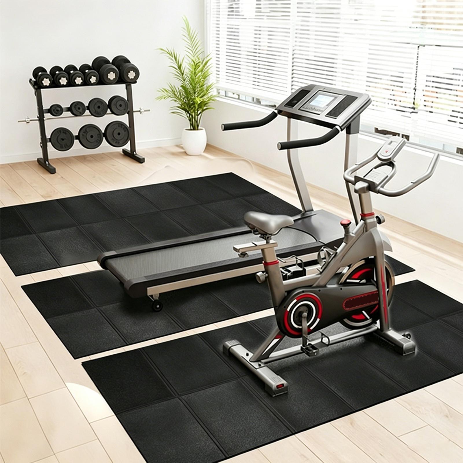 แผ่นรองลู่วิ่งไฟฟ้าแบบหนา กันน - Gym Floor Mats บทวิจารณ์และราคา